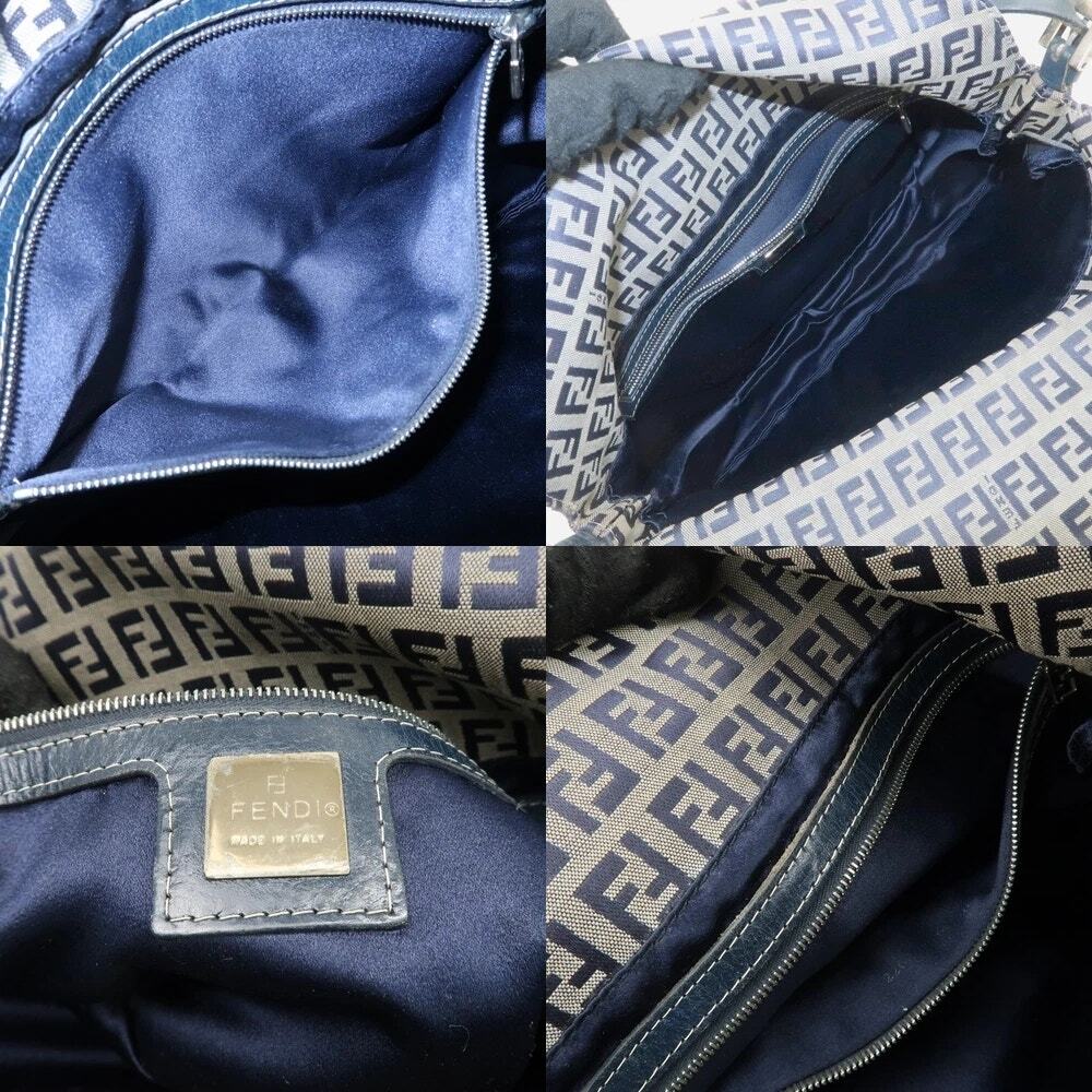 💎✨BEAUTIFUL✨💎Authentic FENDI Zucchino Mamma Baguette Shoulder Bag - Picture 4 of 10